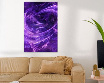 Kosmische wervelingen in violet en zilver van artefacti