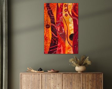 Warm flame pattern in red and orange by artefacti
