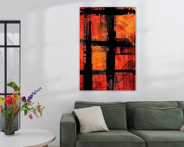 Geometric shapes in red and orange by artefacti