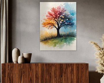 Arbre coloré dans l'art abstrait