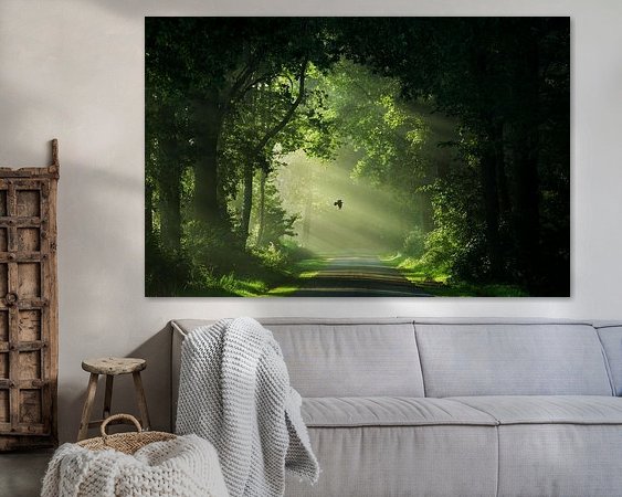 Voorbeeld van het werk in een kamer