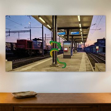 File d'attente à la gare sur Heubeere-Cartoons