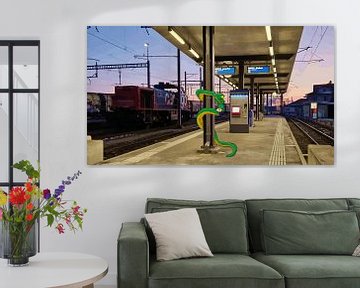 Wachtrij op het station van HEUBEERE Cartoons