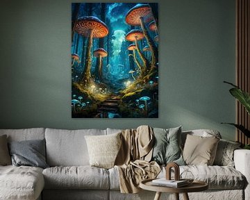 Betoverde paddenstoelen in het bos van HorizonArtistry