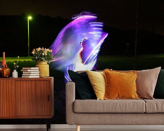 Voorbeeld van het werk in een kamer