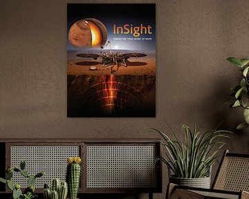 STK205517S-InSight robot lander poster. van Stocktrek Images