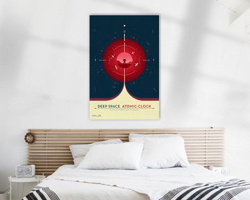STK204953S-Deep Space Atomic Clock poster, rode versie. van Stocktrek Images
