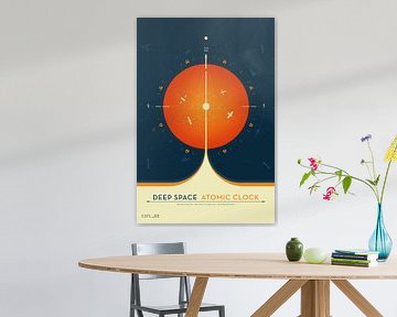STK204952S-Deep Space Atomic Clock poster, oranje versie. van Stocktrek Images