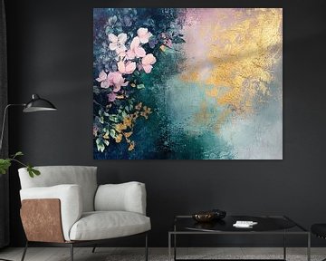 Gouden Bloemen van ARTEO Schilderijen