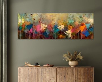 Abstract Schilderij | Echoes of Colorful Silence van Kunst Kriebels