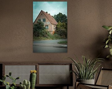 Abandoned house with broken windows and overgrown vegetation by InfiniteArtLabs