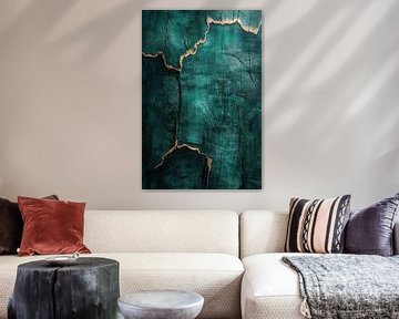 Risse in Smaragd Abstrakte Holz Textur von Eva Lee