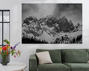 Wilder Kaiser Ellmau  Zwartwit van Bart Tummers Fotografie