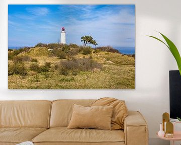 De vuurtoren van Dornbusch op het eiland Hiddensee van Rico Ködder