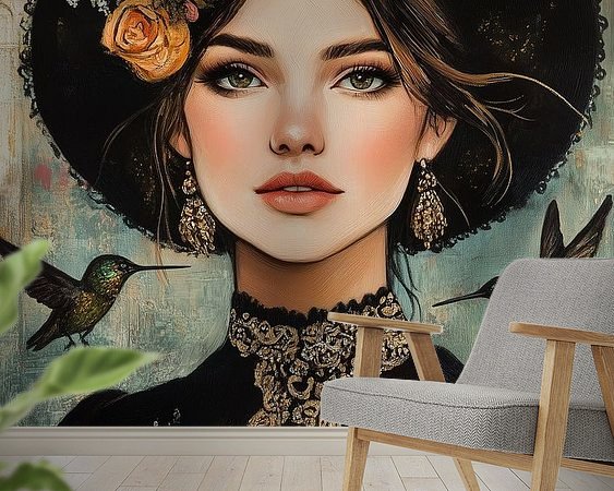 Voorbeeld van het werk in een kamer