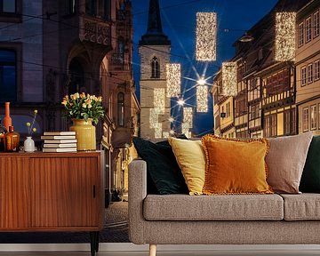 Erfurt Marktstraße zu Weihnachten von Mixed media vector arts