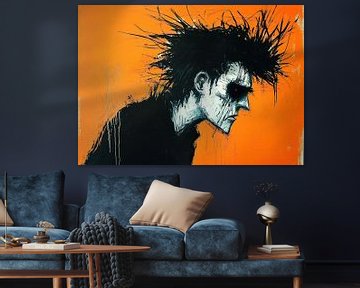 Oranje Man | Shadowed Thoughts van De Mooiste Kunst