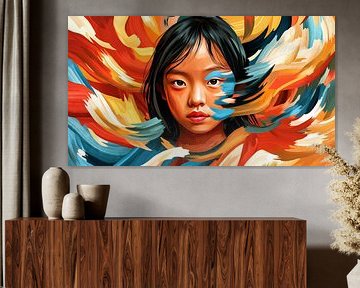 Melancholisch portret van een jonge vrouw