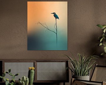 Kingfisher in the colourful fog by But First Framing