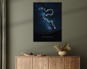 Hemelrivier: Sterrenbeeld Eridanus Poster van Himler Razan