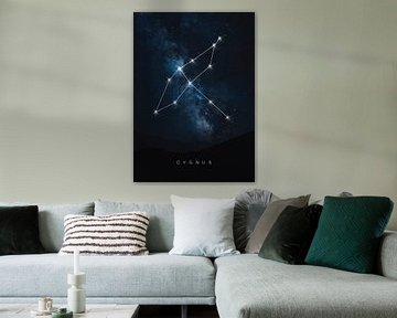 Hemelse Zwaan: Sterrenbeeld Cygnus Poster van Himler Razan