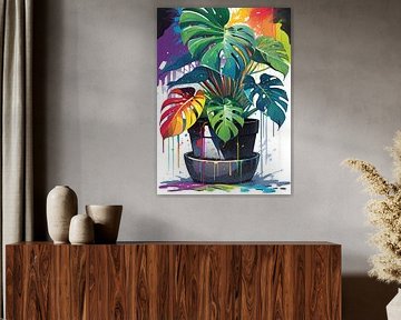 Rainbow Monstera by Himler Razan