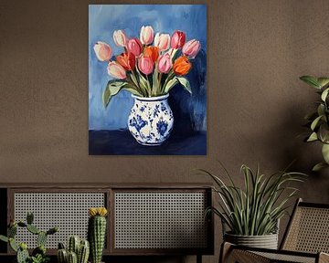 Tulpen aus antikem chinesischem blau-weißem Porzellan von Thea