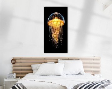 Nature, Jellyfish, Marine biology, Luxury goods, Gold, Glitter, Glamour (clean look), Abstract art, Impressionism by by Renzo