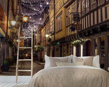 Erfurt Krämerbrücke at Christmas by Mixed media vector arts