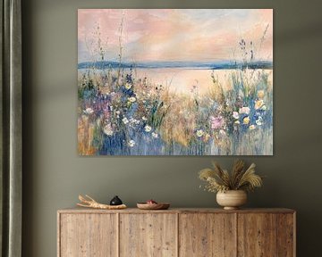 Pastelkleurig landschap van Bianca ter Riet