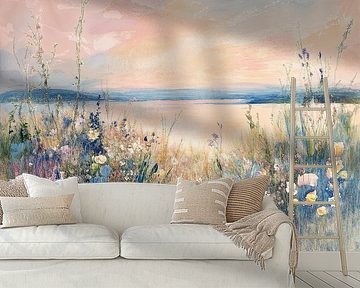 Pastellfarbene Landschaft