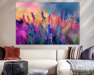 Abstract Lupine veld van Bianca ter Riet