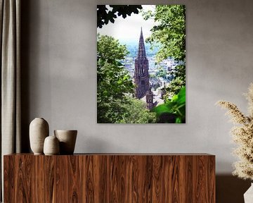 Toren van de kerk van Freiburg van Marc Lehmann