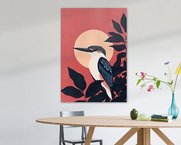 IJsvogel tegen zonsondergang van Bianca ter Riet