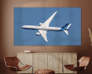 Flyby of a Boeing 777X test aircraft.