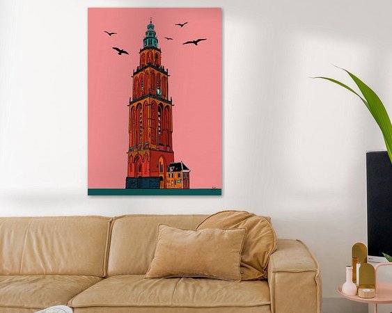 Voorbeeld van het werk in een kamer