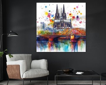 Keulen in aquarelstijl van ARTemberaubend