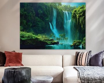 Smaragdgrüner Wasserfall