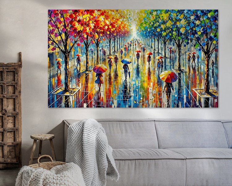 Voorbeeld van het werk in een kamer