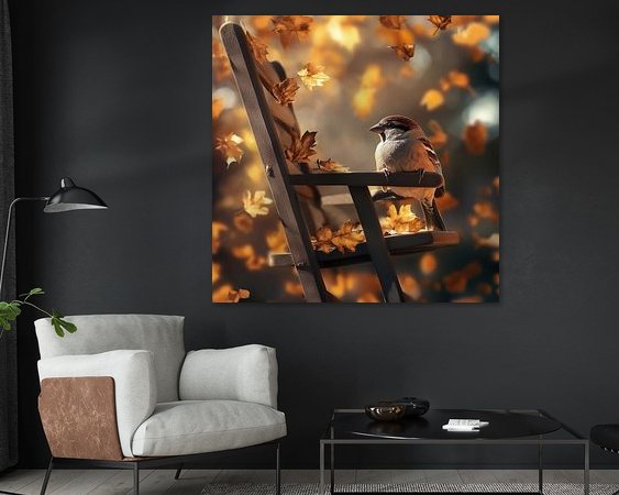 Voorbeeld van het werk in een kamer