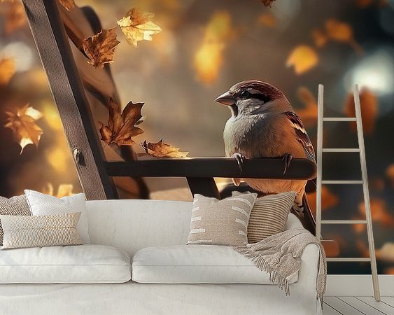 Voorbeeld van het werk in een kamer