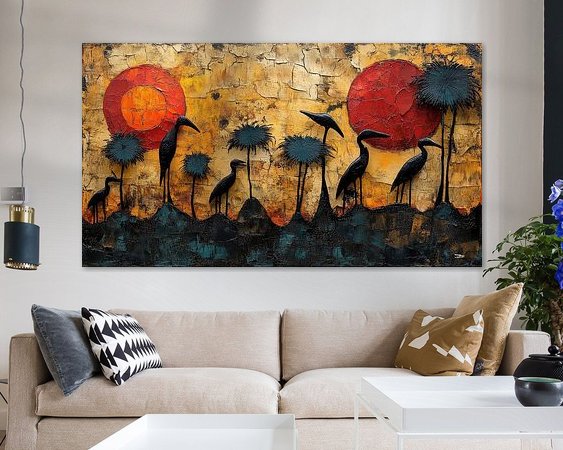 Voorbeeld van het werk in een kamer