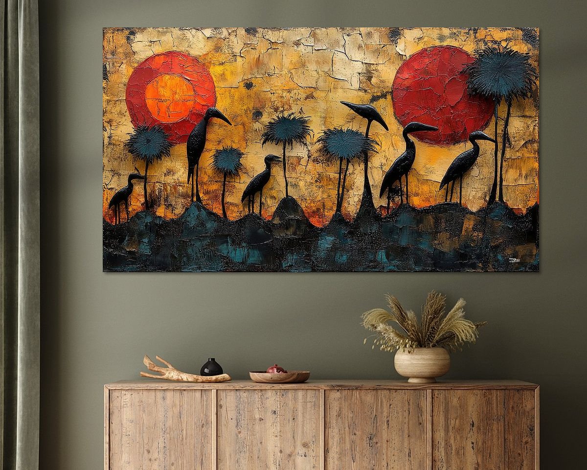 Voorbeeld van het werk in een kamer