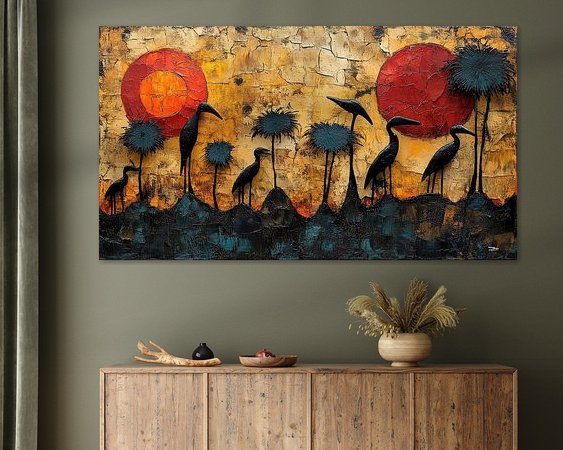 Voorbeeld van het werk in een kamer