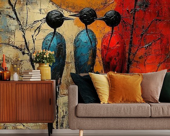 Voorbeeld van het werk in een kamer