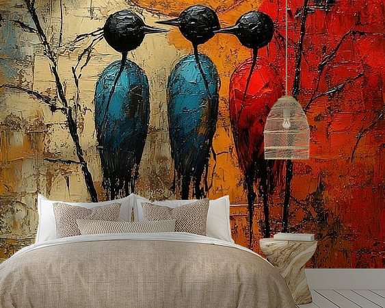 Voorbeeld van het werk in een kamer