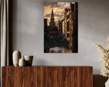 Golden glow over Amsterdam van Amsterdam Enthusiast