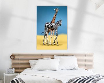 giraffe mit zebra