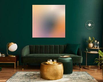 Retro jaren 70 neon kunst. Abstract verloop in blauw, roze, oranje, geel, wit. van Dina Dankers