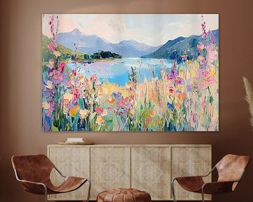 Fleurs au bord du lac sur Bianca ter Riet